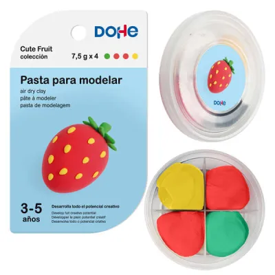 Dohe Pasta Para Modelar Fresa Cute Fruit - Ligera y Flexible - Apto Para Niños 3 a 5 Años