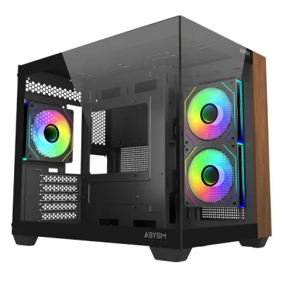 Abysm Danube Sava Nature 285C Micro ATX Caja Cristal Templado ARGB con 4 Ventiladores