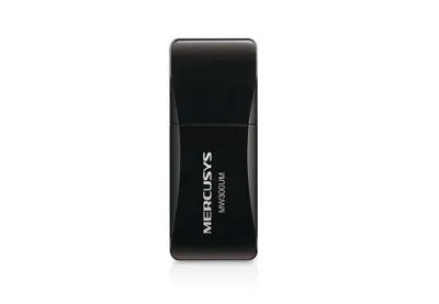 Mercusys N300 Mini Adaptador Inalambrico Usb 2.0 - Hasta 300Mbps - Color Negro