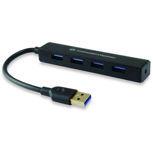 Conceptronic Hub Usb 3.0 4 Puertos Mini Hub Pocket