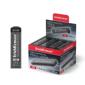 ErichKrause Pack de 20 Minas HB de Recambio para Portaminas 0.9mm Color Negro