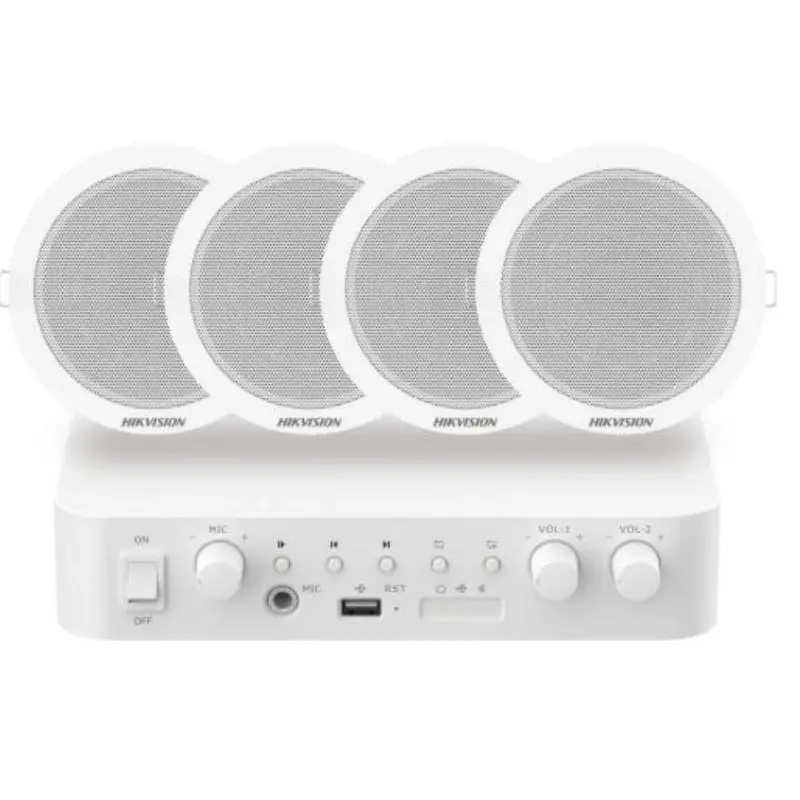 Hikvision DS-QAE0KA60206-4 Kit 1 Amplificador 4 Altavoces Techo