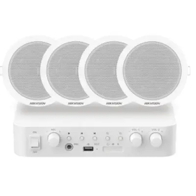 Hikvision DS-QAE0KA60206-4 Kit 1 Amplificador 4 Altavoces Techo