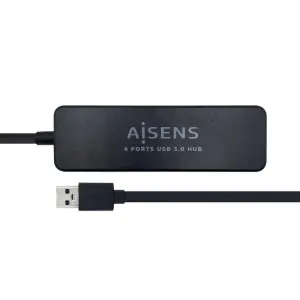 Aisens Hub USB 3.0 Tipo A/M - 4x Tipo A - Negro 30cm