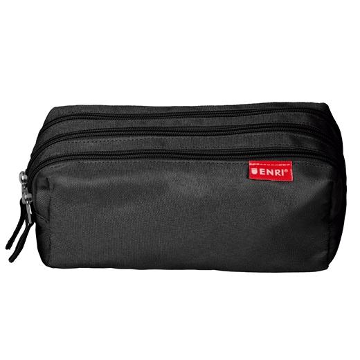 Enri Estuche 3 Cremalleras Poliéster Negro
