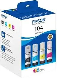 Epson 104 Pack de 4 Botellas de Tinta Originales para Impresoras