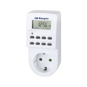 Orbegozo PG 20 Programador Digital Semanal 3600W - Función Aleatoria - Blanco