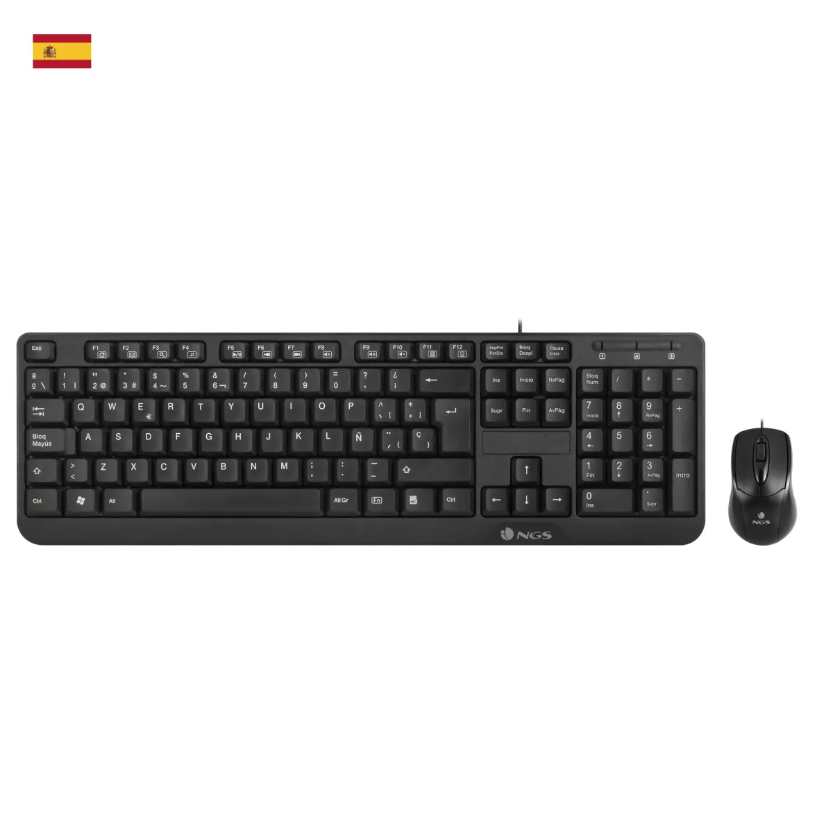 Teclado Y Mouse Ngs Cocoa Kit Multimedia Con Cable Usb