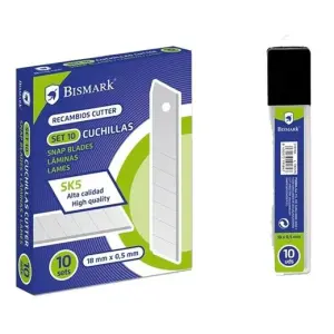 BISMARK REPUESTO CUTTER 18MM / CUCHILLA FRACTURABLE BLISTER DE 10 CUCHILLAS