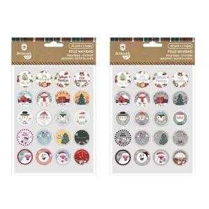 Bismark Pack de 60 Pegatinas Navideñas para Decorar Regalos