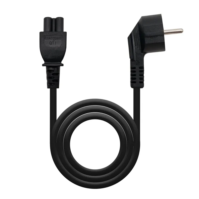 Nanocable Cable de Alimentación CEE7 Acodado Macho a M-C5 Hembra 1.50m Negro