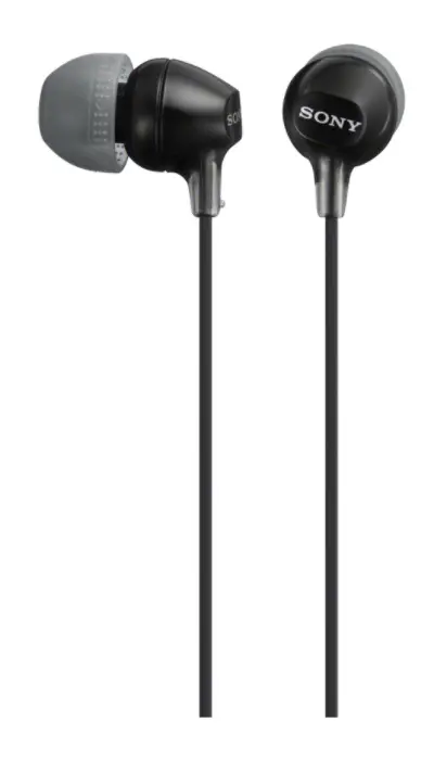 Sony Auriculares EX-15AP Internos Ligeros con Micrófono Jack 3.5 Negro