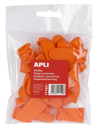 Apli Dediles Latex Talla M Color Naranja - 20 Unidades