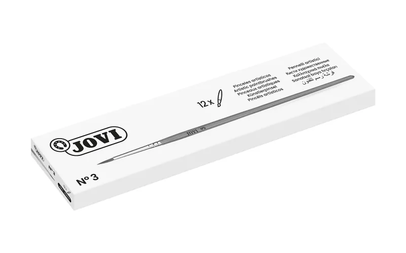 Jovi Pincel Artistico Nº 3 - Pelo Natural Suave - Mango De Madera - Punta Redonda