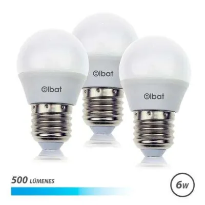 Elbat Pack de 3 Bombillas LED G45 6W 500LM E27 Luz Fría
