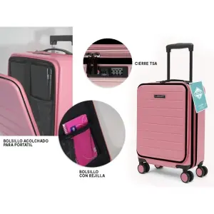 Lagart Maleta Trolley Pocket Cabina Rígida 20” 55x34x25cm Color Salmón Pastel