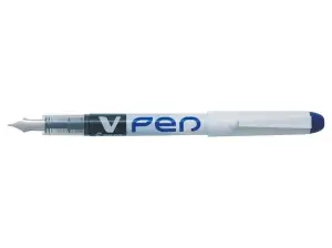 Pilot Pluma Estilográfica V-Pen Desechable Tinta Líquida 0.5mm Punta Acero Azul