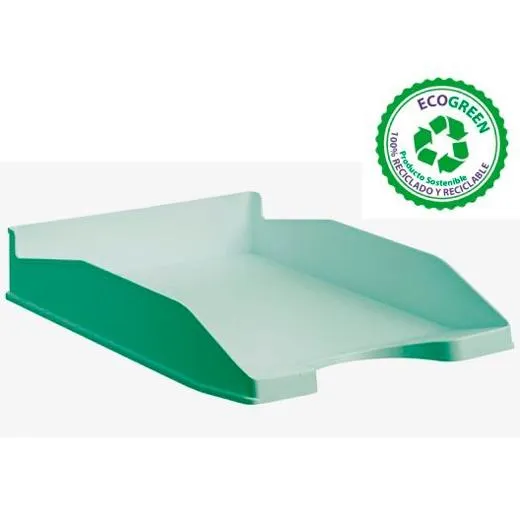 Archivo 2000 Bandeja Ecogreen Apilable 3 Posiciones 345X255X60Mm Reciclado Verde Pastel