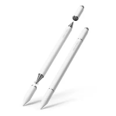 Vention Lápiz Digital 3 en 1 Recargable para Tablet y Smartphone - Acero Inoxidable, Magnético, Triple Punta - 9x162.4mm - Color Blanco