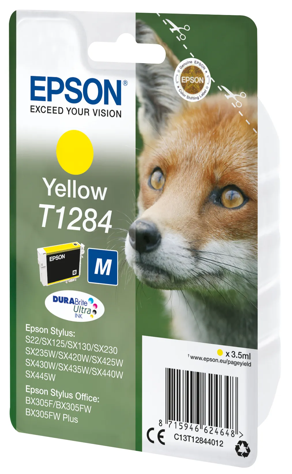 Epson Tinta Amarilla Para Stylus S22/SX 235W/420W/425W/Office BX305F