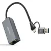 Nanocable Conversor USB-C y USB-A/M 3.0 a RJ45 15cm
