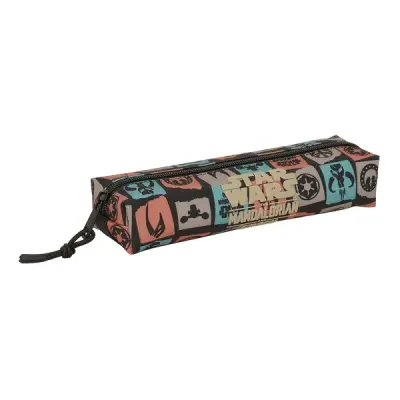 Safta Portatodo Rectangular Mandalorian y Grogu - Goma Elástica Trasera - 22x4x7cm - Negro