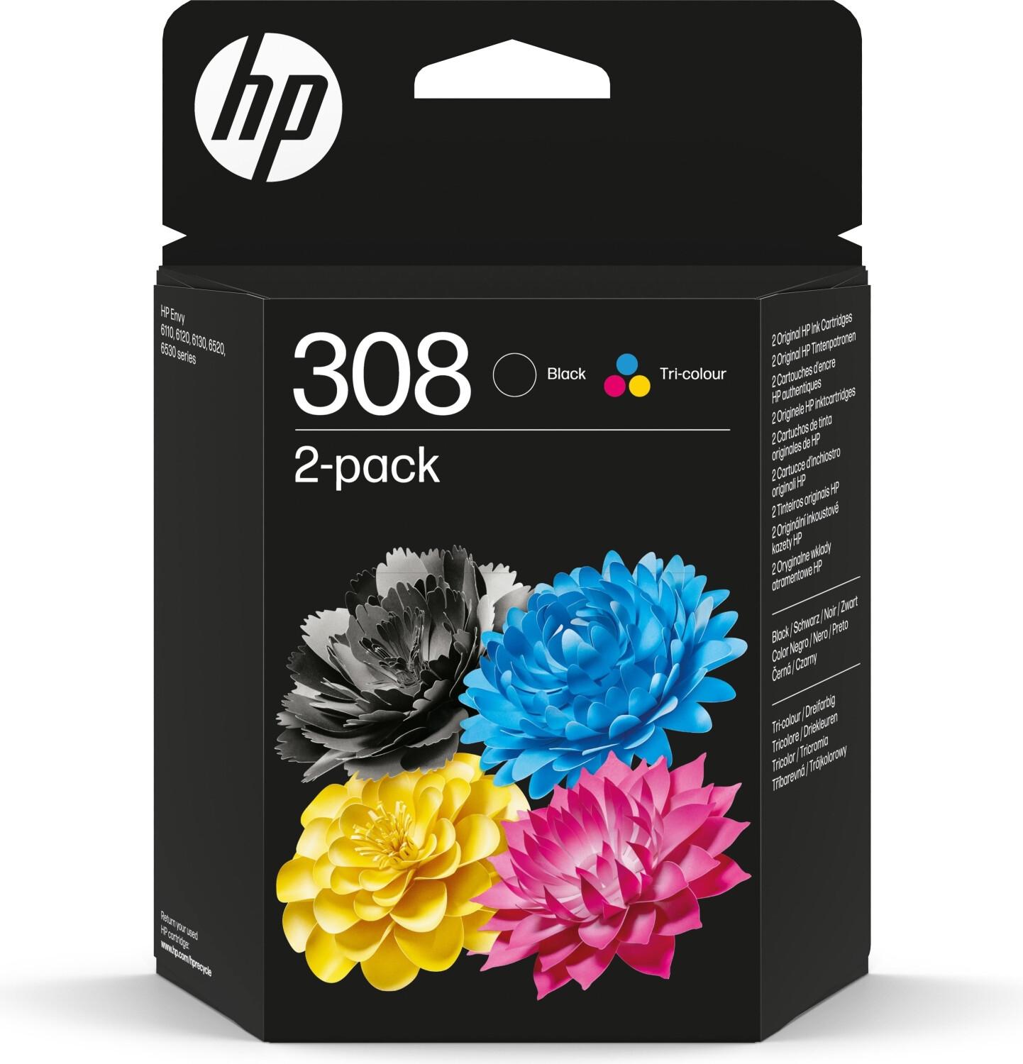 Hp Tinta Pack Negro + Tricolor Envy Series 6110, 6120, 6130, 6520, 6530 - Nº 308