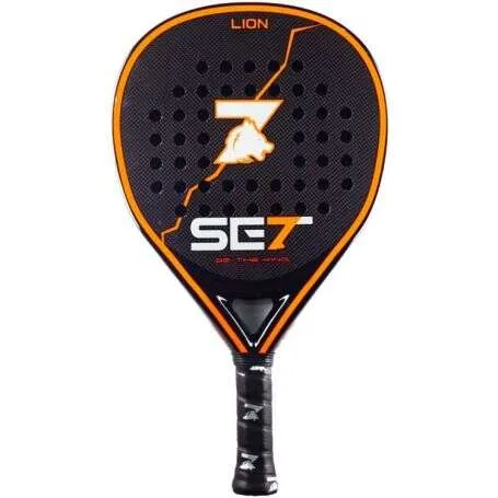Set Lion Pala De Padel - Forma Lagrima - Marco 100% Carbono - Cara 100% Carbono 3K - Nucleo Goma Black Eva Compressed
