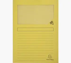 Exacompta Subcarpeta A4 Forever Con Ventana Amarillo 120g - 100 Unidades