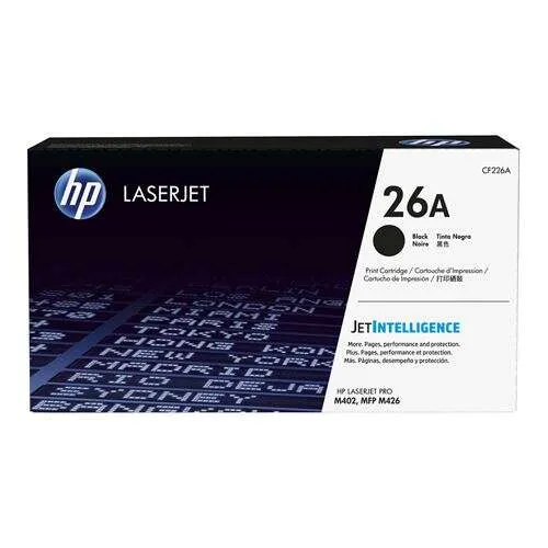 HP Tóner Negro LaserJet Pro M400/M402, MFP M426 - Nº 26A