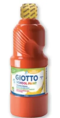 GIOTTO TÉMPERA ESCOLAR LAVABLE ROJO BERMELLÓN BOTELLA 500 ML