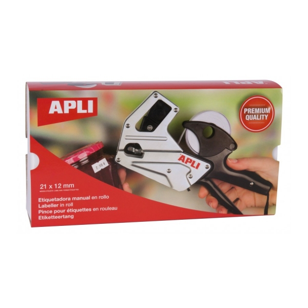 Apli Maquina Etiquetadora De Precios Premium - 1 Linea - 8 Caracteres - Facil Uso - Cambio Rapido De Digitos - Instalacion Sencilla - Correa De Muñeca - Incluye Cartuchos Y Rollo De Etiquetas