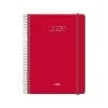 Dohe Agenda Anual 15x21cm Día Página Sábado y Domingo Color Rojo Cierre Goma Elástica