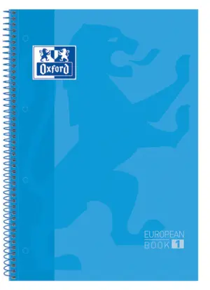 Oxford Cuaderno Espiral A4+ Cuadriculado 5x5mm 80 Hojas Tapa Dura Turquesa