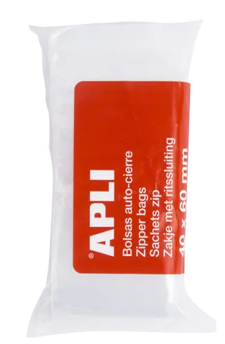 Apli Bolsas Autocierre 40X60mm LDPE Transparentes Pack 100 Unidades