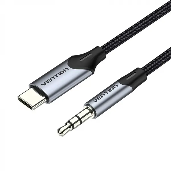 Vention Cable Conversor Audio Usb-C A Jack 3.5 Macho - 1M - Color Gris