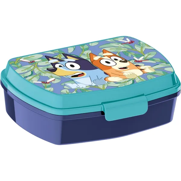 Safta Sandwichera Bluey Rectangular Azul - PVC Sin BPA - Cierre Hermético a Presión