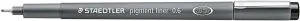 Staedtler Pigment Liner 308 Rotulador Calibrado 0.6mm Secado Rápido Color Negro