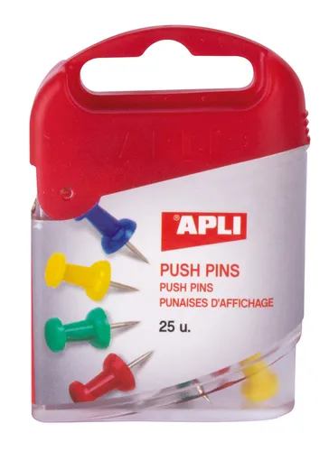 Apli Chinchetas De Colores Plastico Caja 25 Ud C/Surtidos