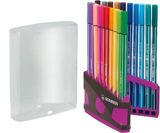 Stabilo Rotulador Pen 68 Estuche Surtido Antracita-Rosa 20 Unidades