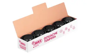 Jovi Bote de Témpera Escolar 35ml - Color Negro - Aplicación en Múltiples Superficies