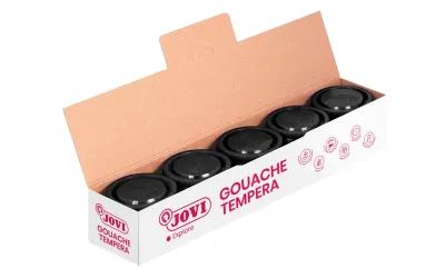 Jovi Bote de Témpera Escolar 35ml - Color Negro - Aplicación en Múltiples Superficies