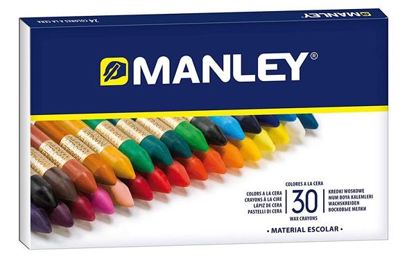 Manley Estuche De 30 Ceras Blandas 60Mm Colores Surtidos
