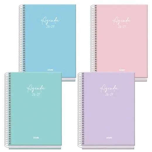 DOHE AGENDA ESCOLAR BASIC SERENITY A5 ESPIRAL SV CARTÓN FORRADO COLORES SURTIDOS 2026-2027