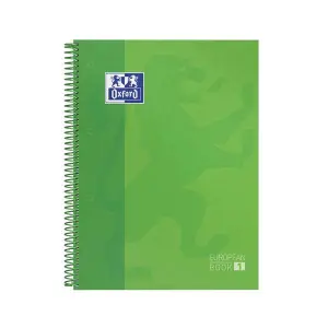 Oxford Cuaderno Espiral A4+ Cuadriculado 5x5mm 80 Hojas Tapa Dura Verde Manzana