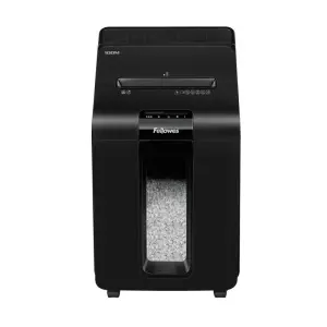 Fellowes AutoMax 100M Destructora de Papel Automática Minicorte P-4, Autoalimentación 100 Hojas, Papelera 23L, Negro