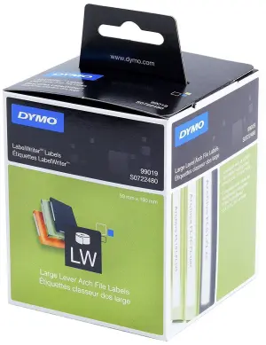 DYMO ETIQUETAS DE TRANSFERENCIA TERMICA 99019 - NEGRO SOBRE BLANCO - 59X190MM (AXL) - ETIQUETAS GRANDES  ARCHIVADORES DE PANLANCA MULTIUSOS - LABEL WRITER (ROLLO 110UD)