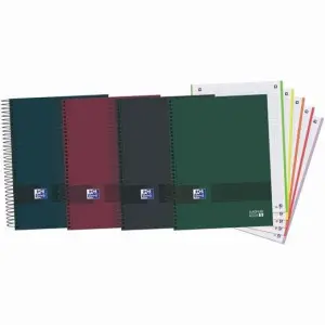 Oxford Pack de 5 Cuadernos Espiral A4+ Cuadriculados 5x5 - 120 Hojas Microperforadas