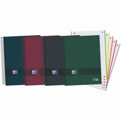Oxford Pack de 5 Cuadernos Espiral A4+ Cuadriculados 5x5 - 120 Hojas Microperforadas