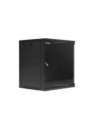 WP Rack & Cabling Armario Mural 12U con Puerta de Cristal y Cerradura de Seguridad 540x600x580mm Color Negro
